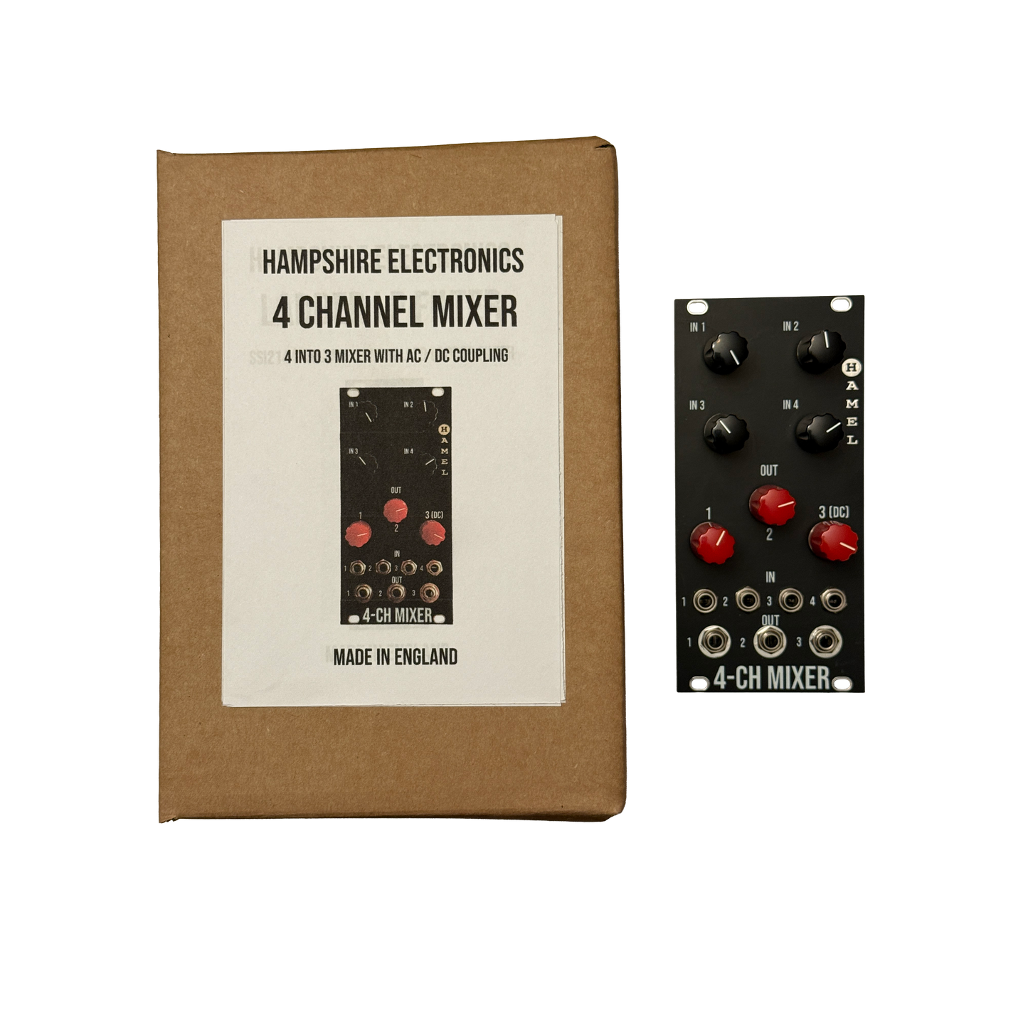 4 Channel Mixer - 4 Input / 3 Output Analogue Mixer Module for Eurorack