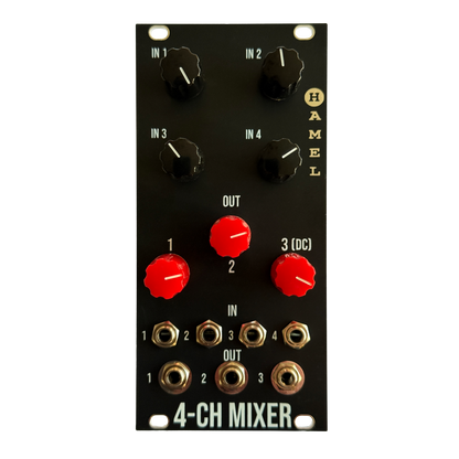 4 Channel Mixer - 4 Input / 3 Output Analogue Mixer Module for Eurorack