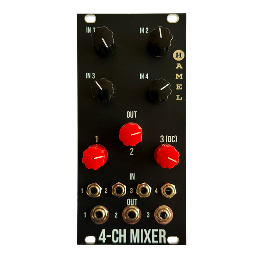 4 Channel Mixer - 4 Input / 3 Output Analogue Mixer Module for Eurorack